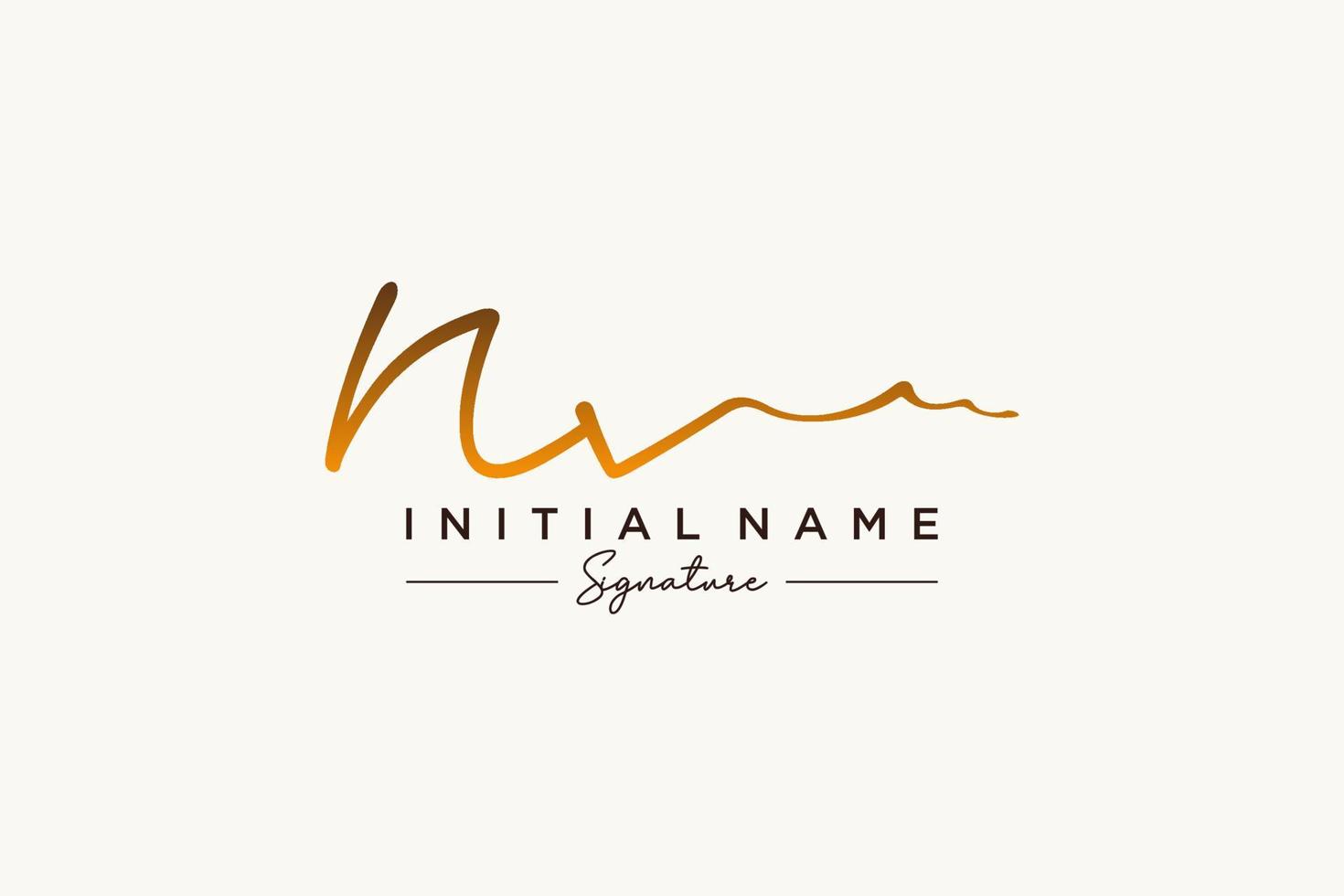 Initial NV signature logo template vector. Hand drawn Calligraphy lettering Vector illustration.