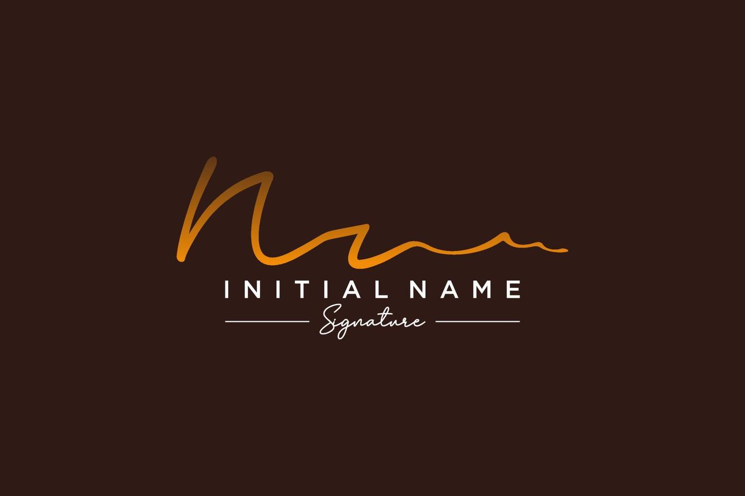 Initial NR signature logo template vector. Hand drawn Calligraphy lettering Vector illustration.