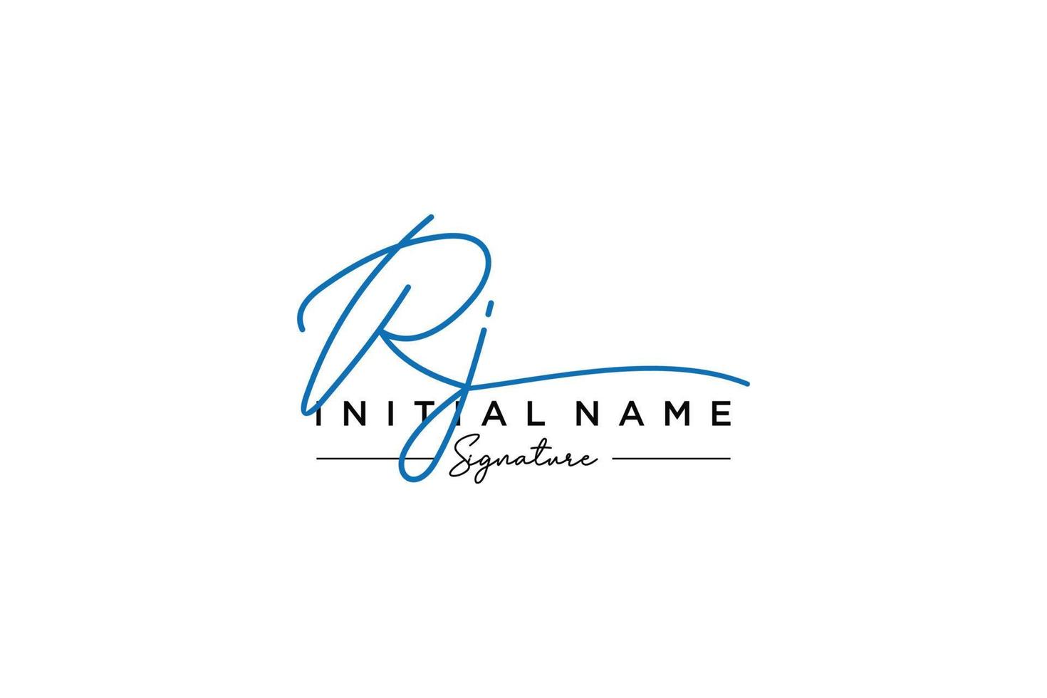 vector de plantilla de logotipo de firma rj inicial. ilustración de vector de letras de caligrafía dibujada a mano.