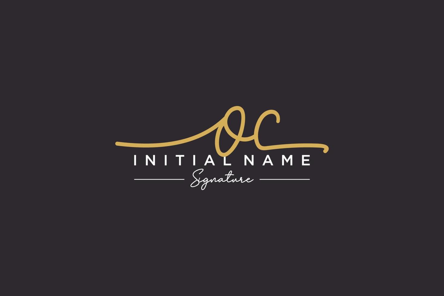 Initial OC signature logo template vector. Hand drawn Calligraphy lettering Vector illustration.