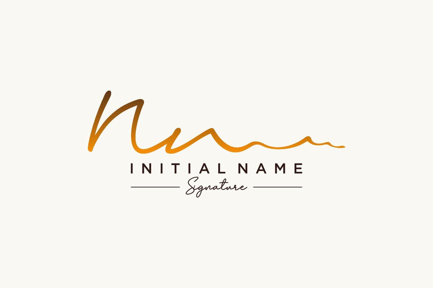 Initial NN signature logo template vector. Hand drawn Calligraphy lettering Vector illustration.