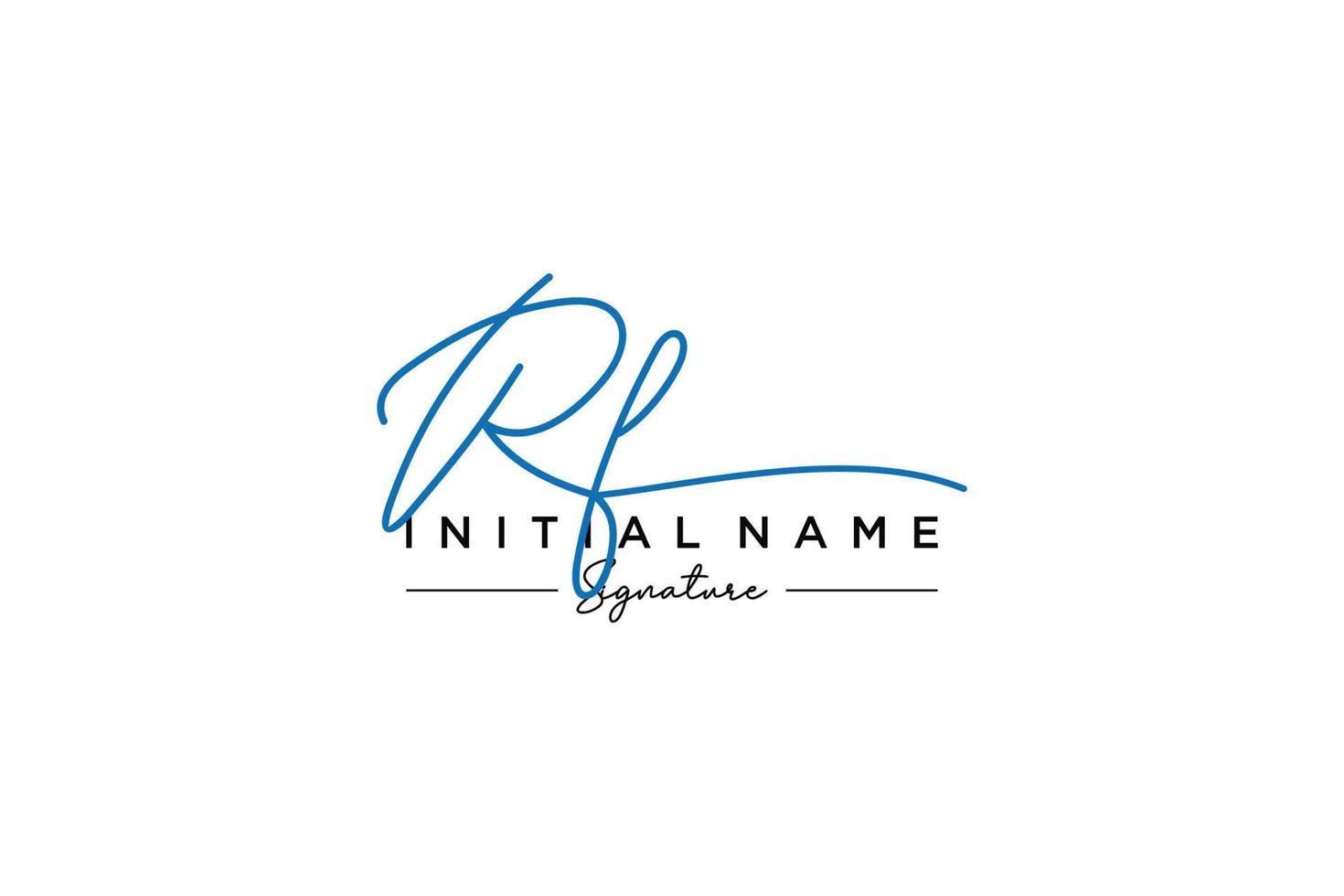 Initial RF signature logo template vector. Hand drawn Calligraphy lettering Vector illustration.