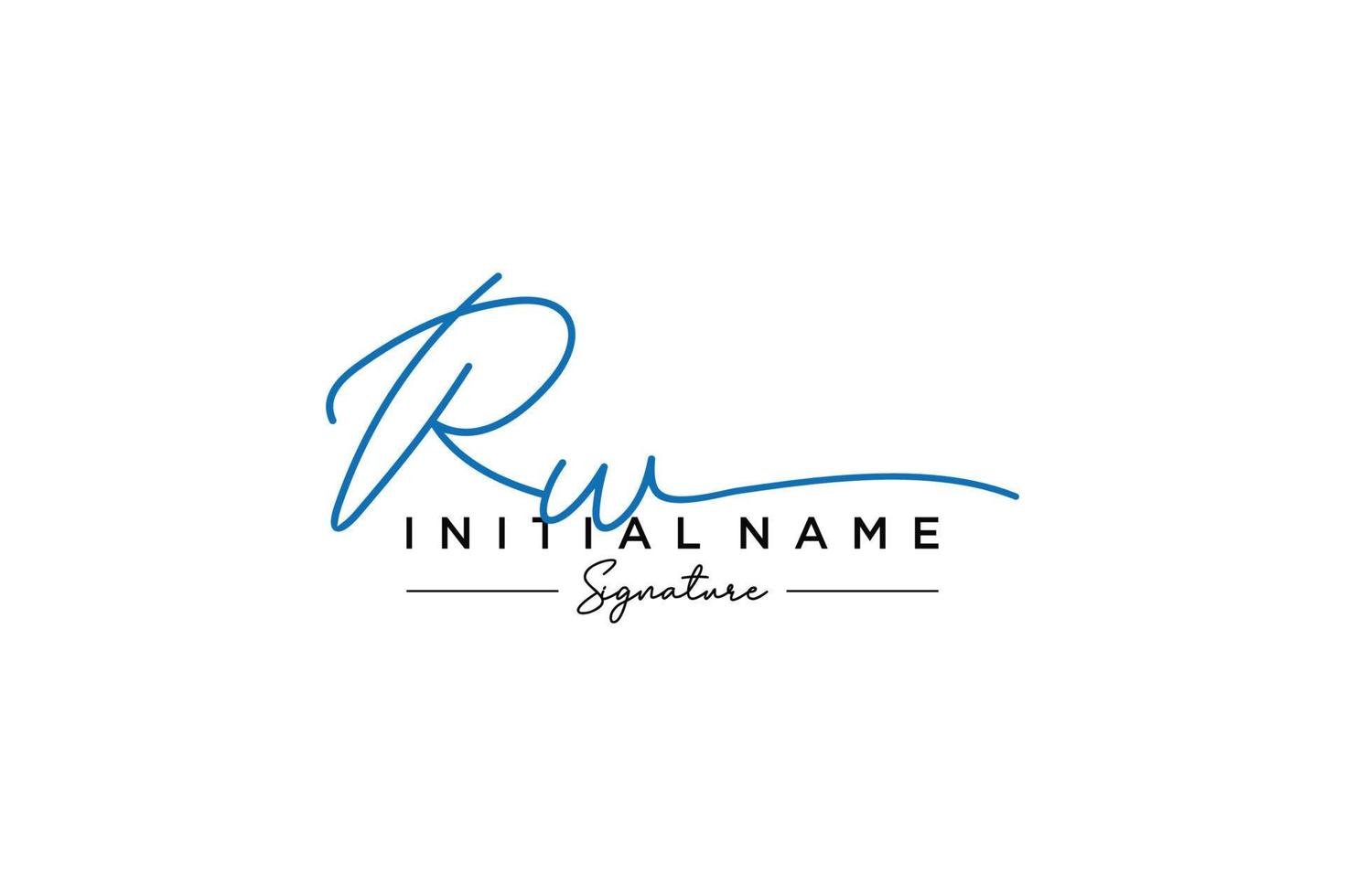 Initial RW signature logo template vector. Hand drawn Calligraphy lettering Vector illustration.