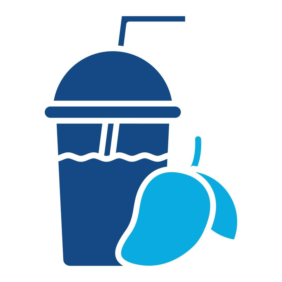 Mango Juice Glyph Two Color Icon vector