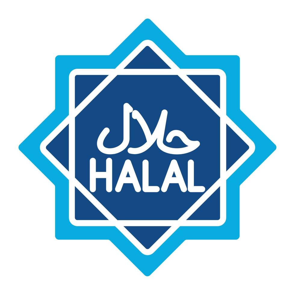 Halal Glyph Two Color Icon vector