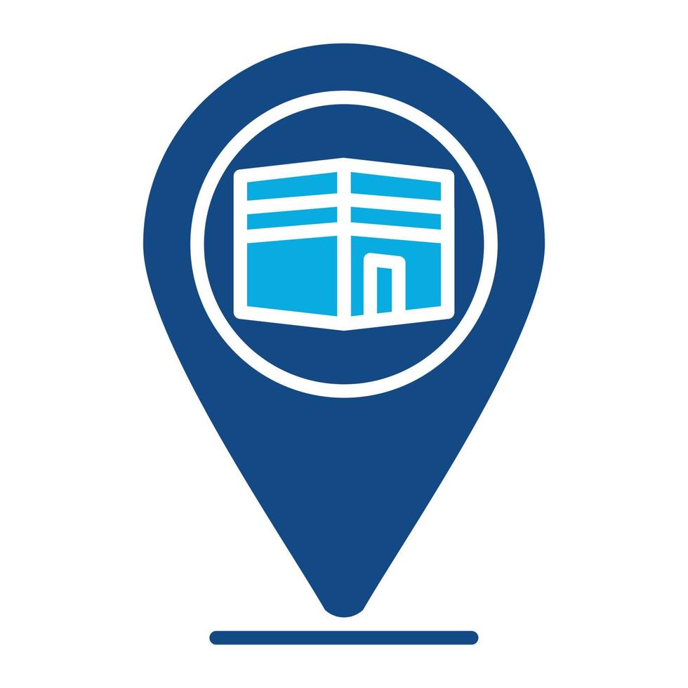 Qibla Direction Glyph Two Color Icon vector