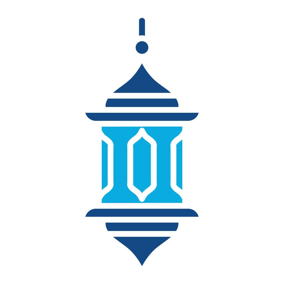 Arabian Lantern Glyph Two Color Icon vector