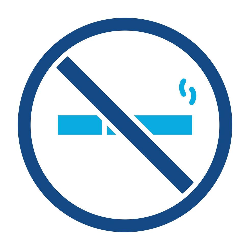 No Smoking Glyph Two Color Icon vector