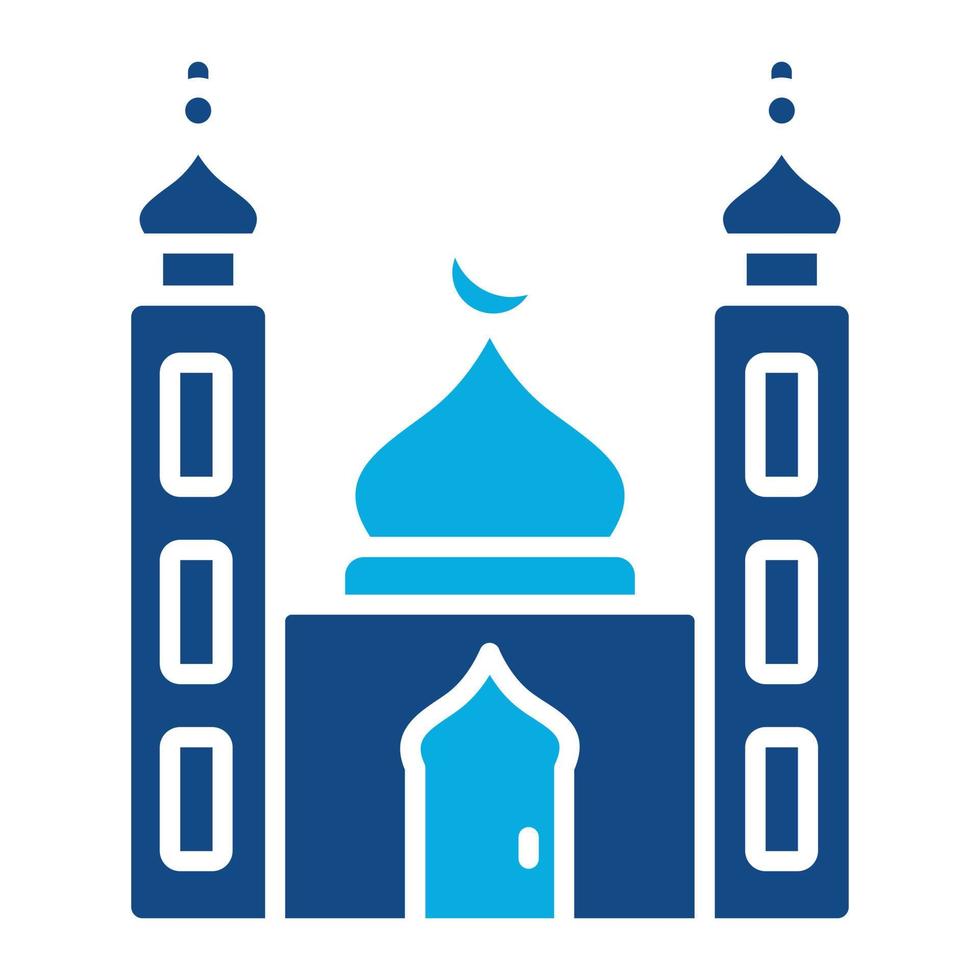 icono de dos colores de glifo de mezquita pequeña vector