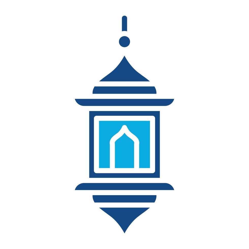 Arabic Lamp Glyph Two Color Icon vector