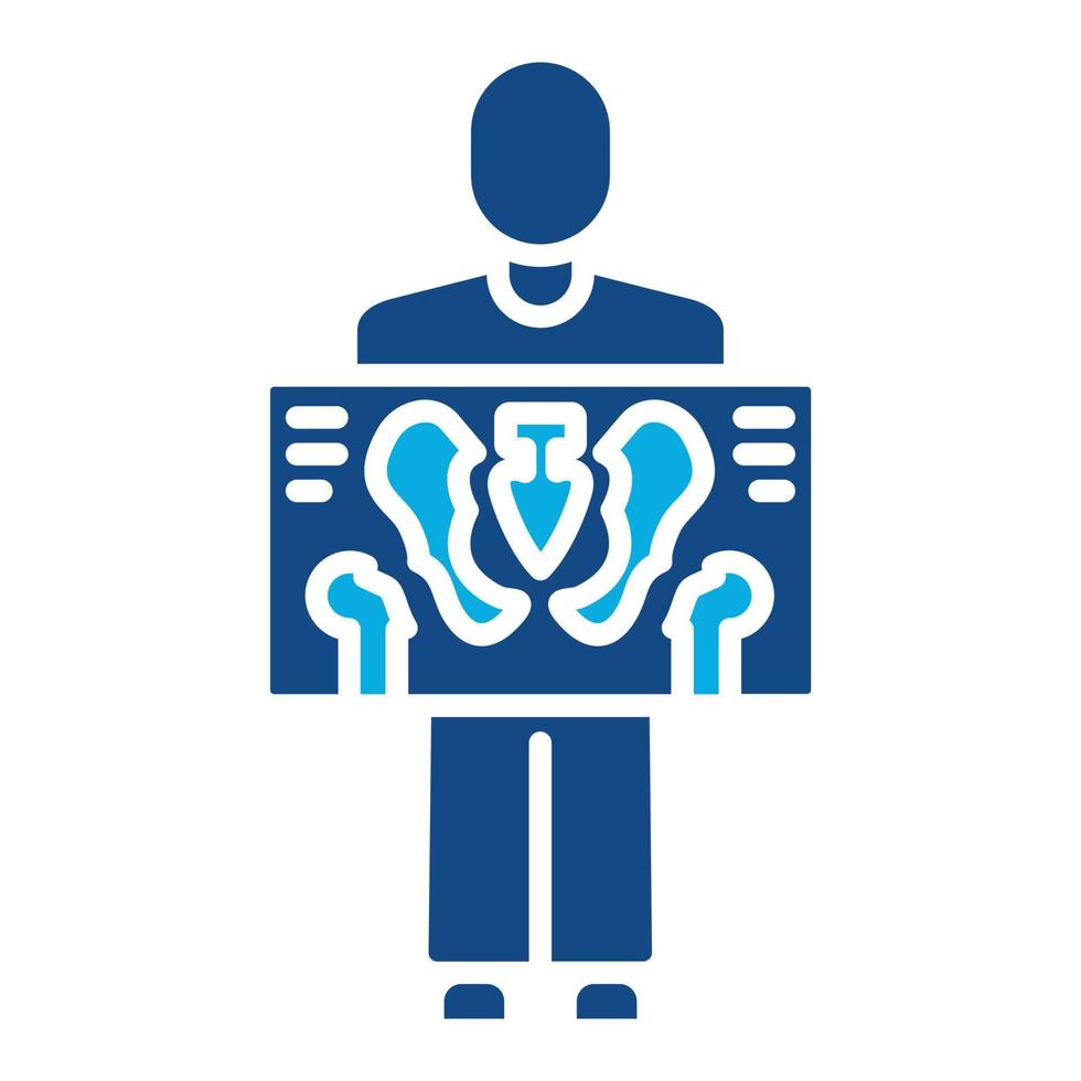 Man X ray Glyph Two Color Icon vector