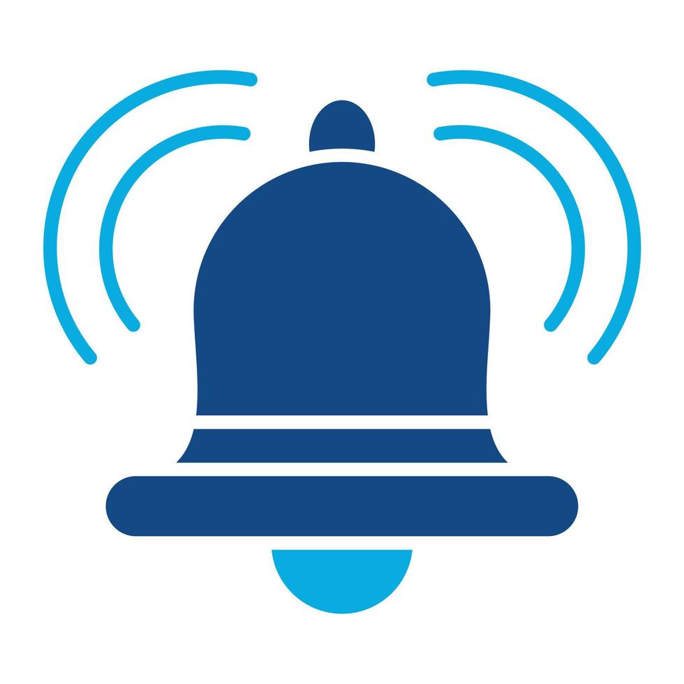 Ring Bell Glyph Two Color Icon vector