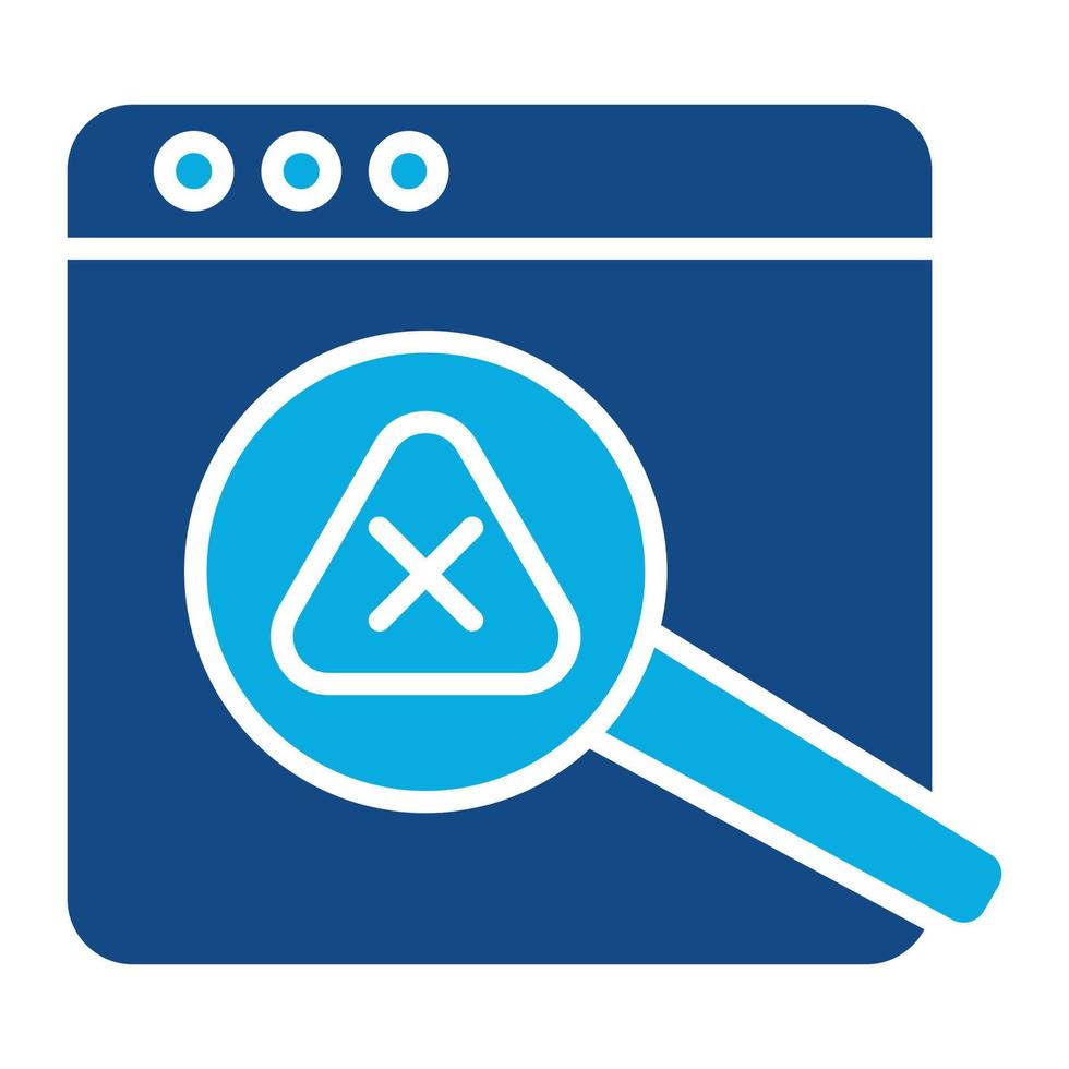 Not Found Error Glyph Two Color Icon vector