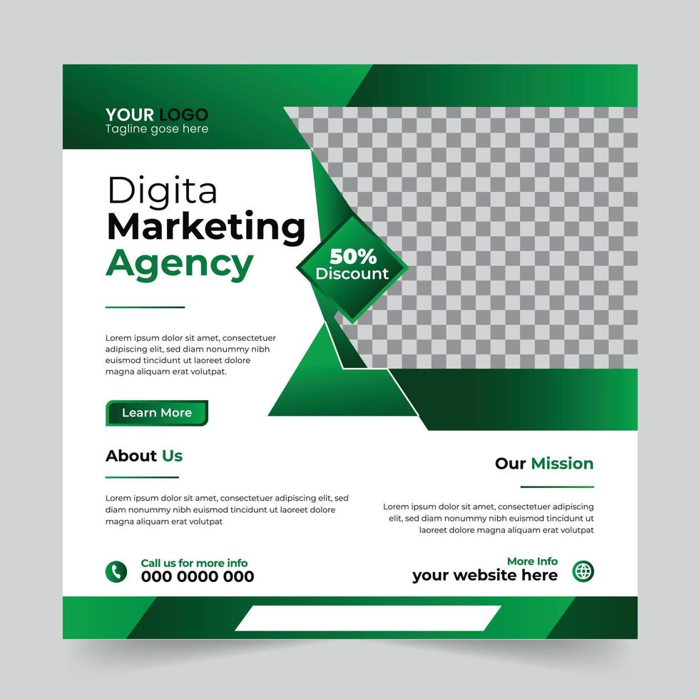 Editable Professional digital business agency marketing social media post and banner template design. Promotion Corporate advertising Web Banner Ads Stories flyer poster vector