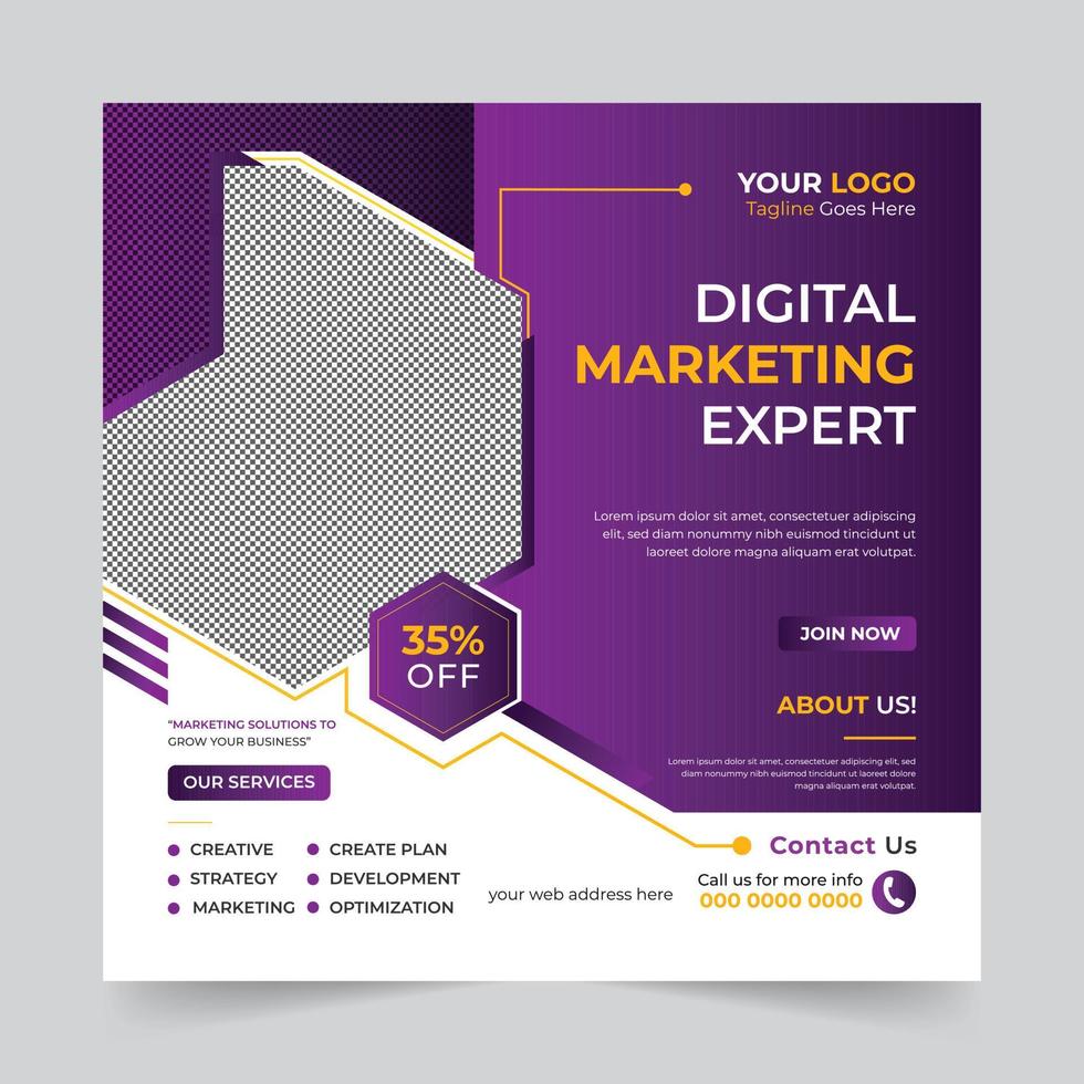 Trendy Professional digital business agency marketing social media post and banner template design. Promotion Corporate advertising Web Banner Ads Stories flyer poster vector