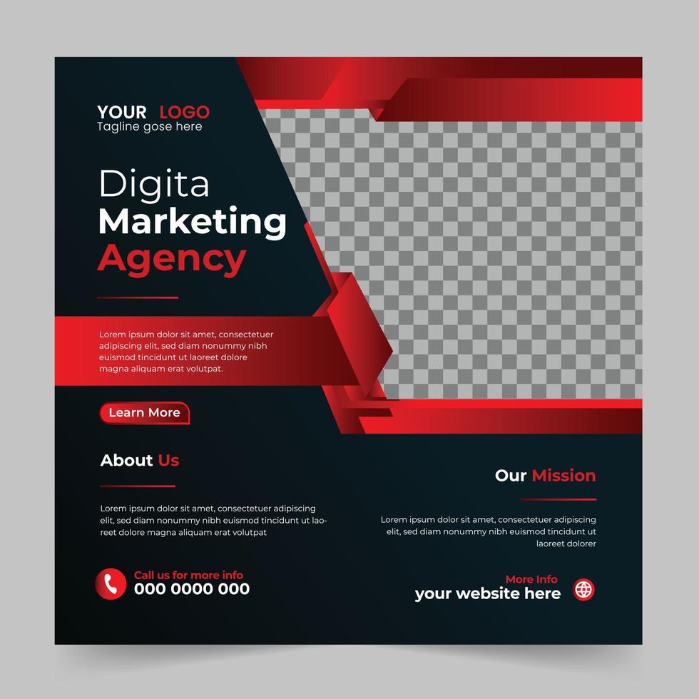 Trendy Professional digital business agency marketing social media post and banner template design. Promotion Corporate advertising Web Banner Ads Stories flyer poster vector