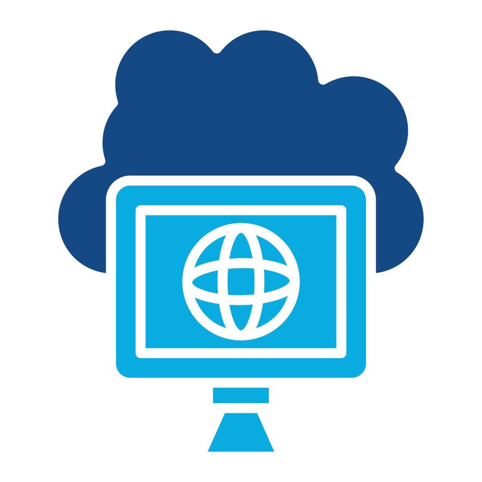 Cloud Computing Glyph Two Color Icon vector