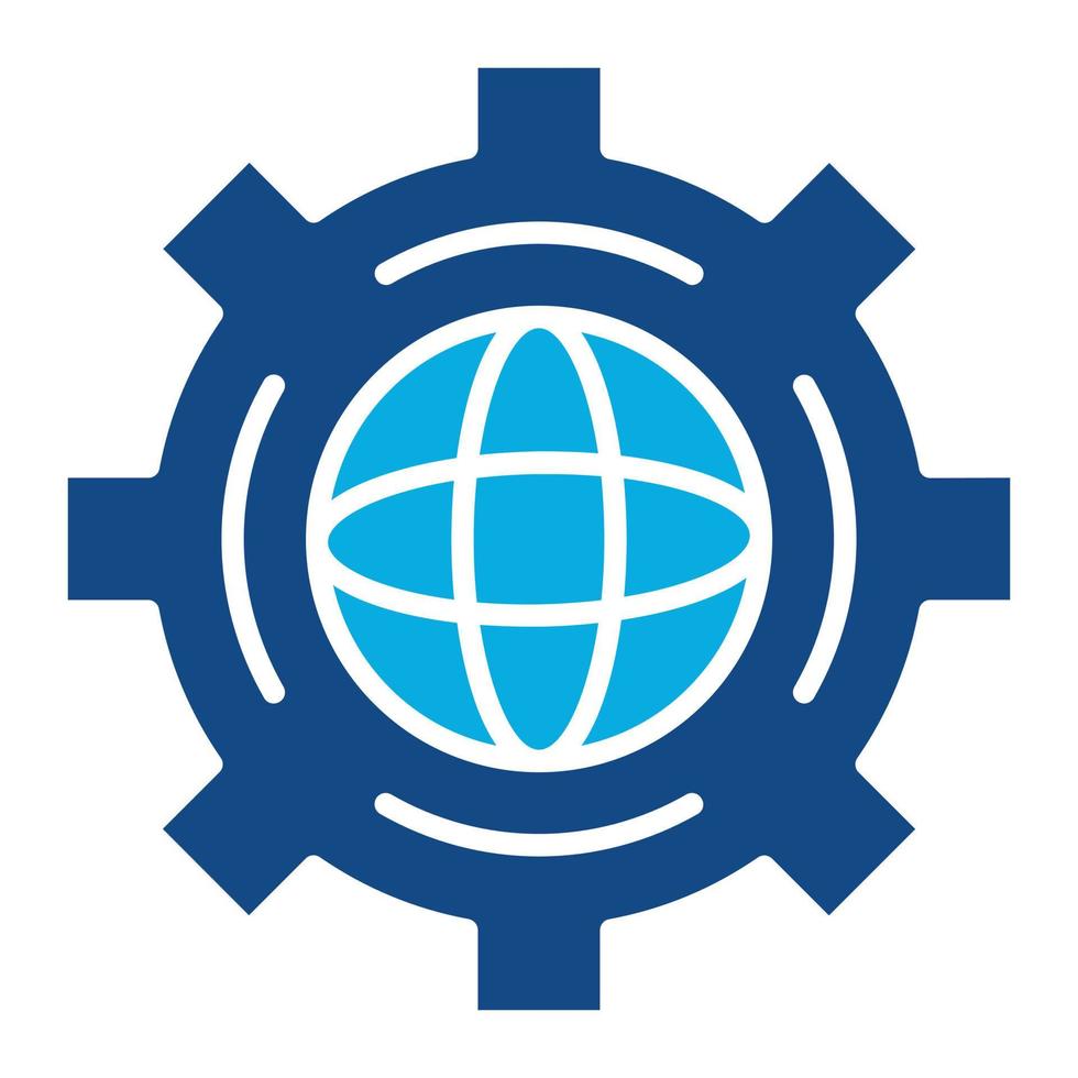 Global Settings Glyph Two Color Icon vector