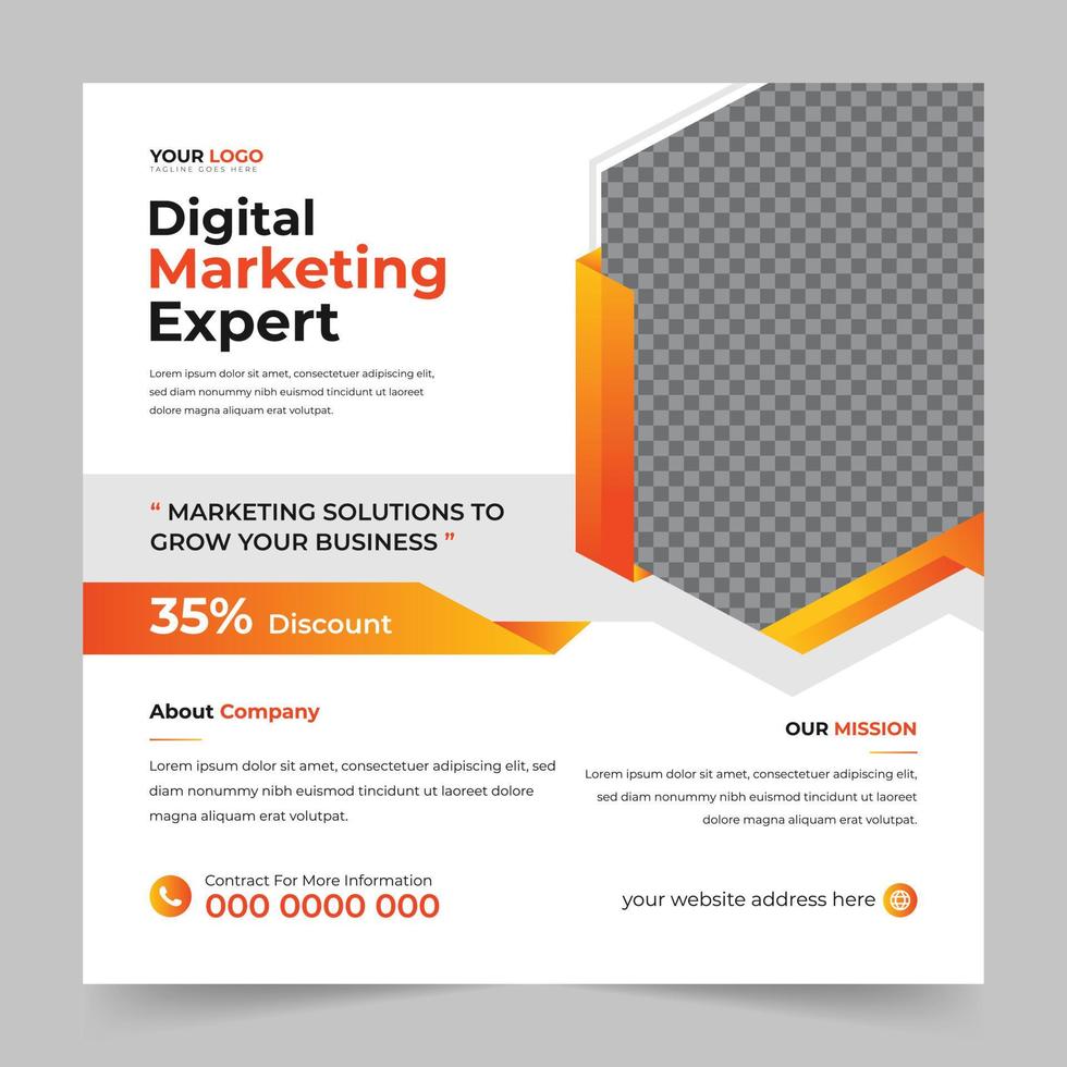 Trendy Professional digital business agency marketing social media post and banner template design. Promotion Corporate advertising Web Banner Ads Stories flyer poster vector