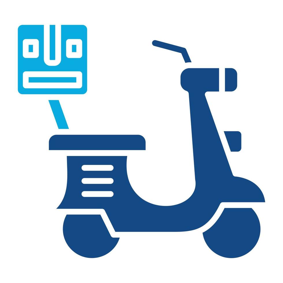 entrega scooter glifo icono de dos colores vector