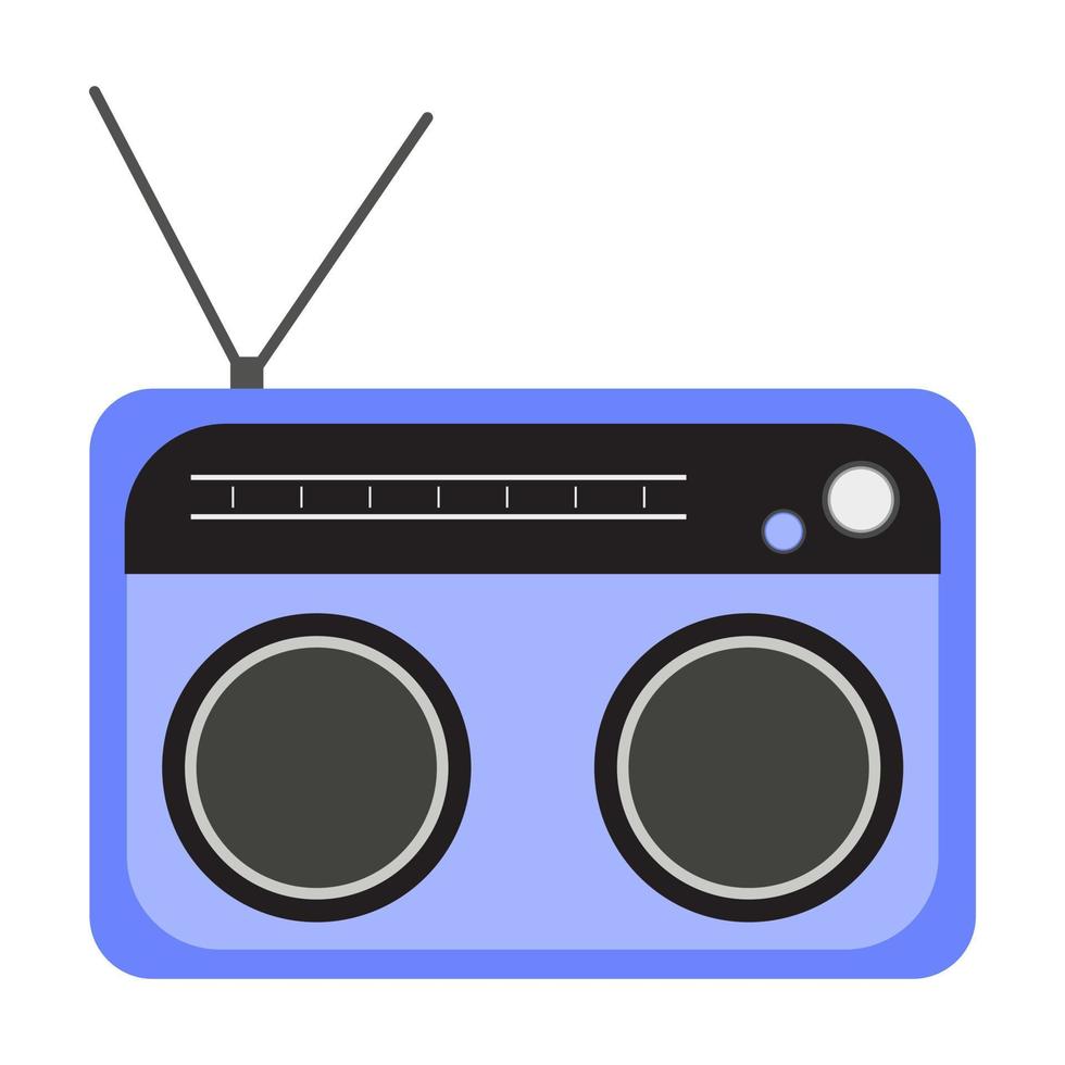 radio retro azul. antiguo. ilustración vectorial vector
