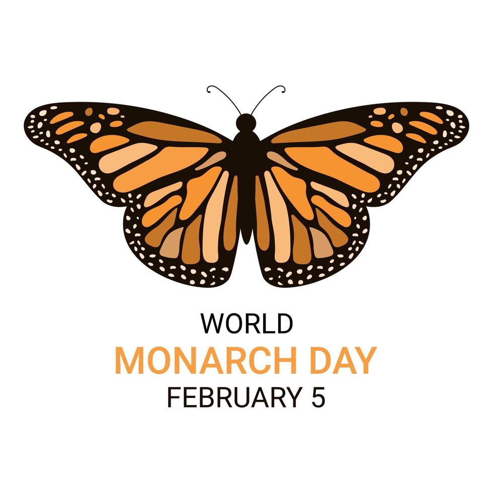 Monarch Butterfly Day. February 5th. Vector illustration.
