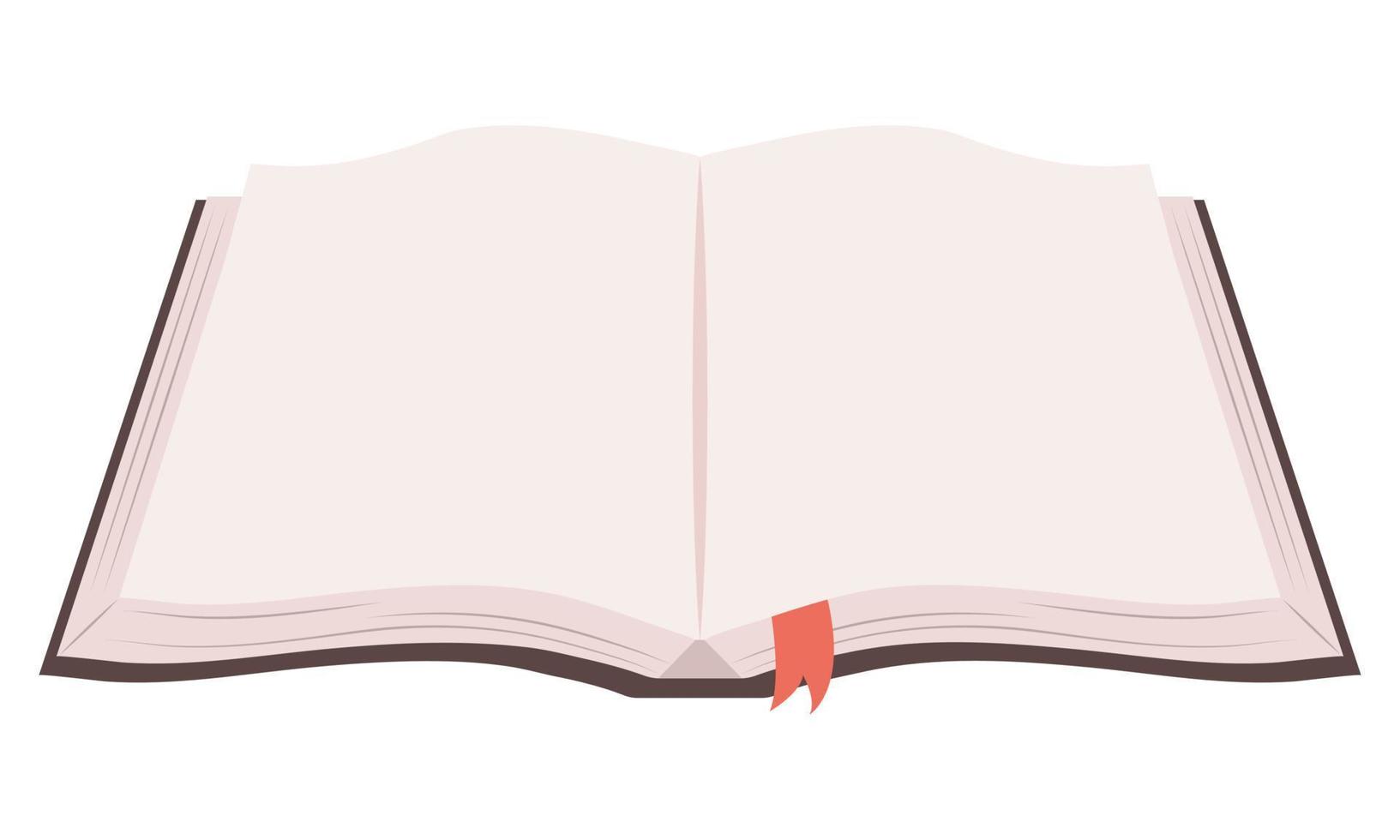 Open book with a bookmark. Vector illustration.