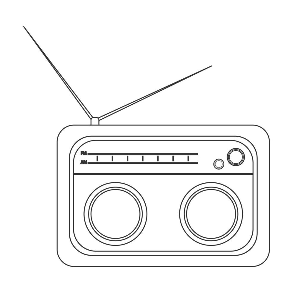 Retro radio. vintage. vector illustration