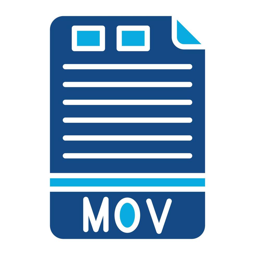 MOV Glyph Two Color Icon vector