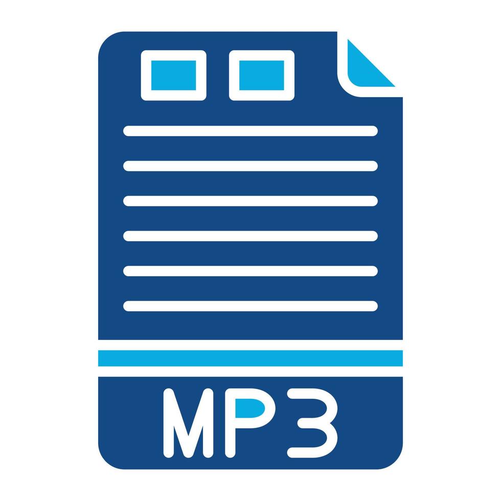 mp3 glifo icono de dos colores vector