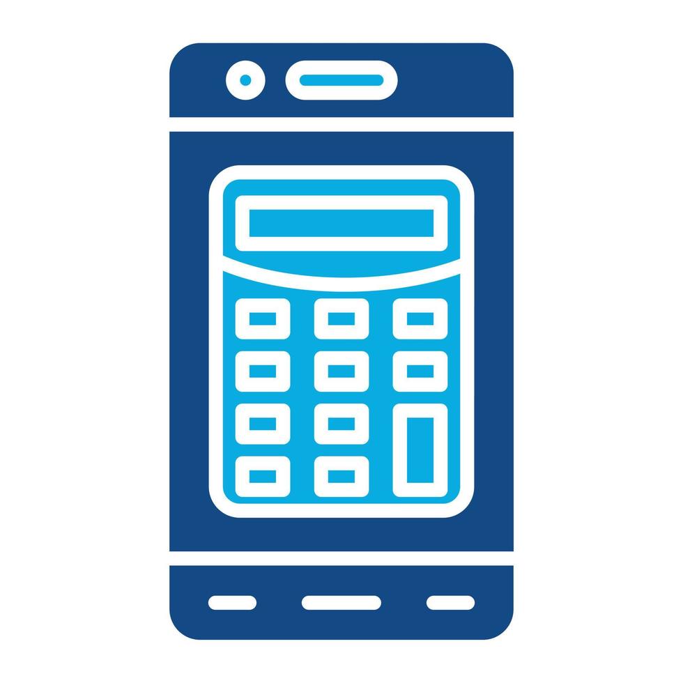 Mobile Calculator Glyph Two Color Icon vector