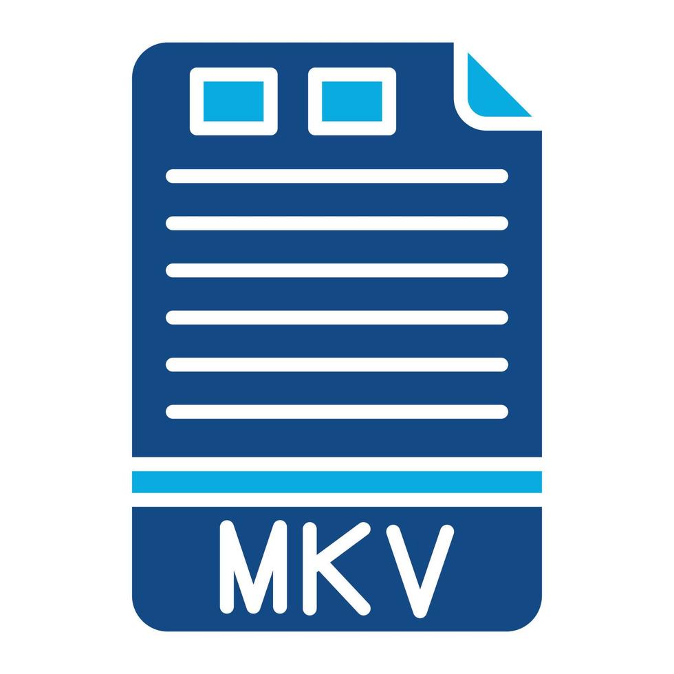 mkv glifo icono de dos colores vector