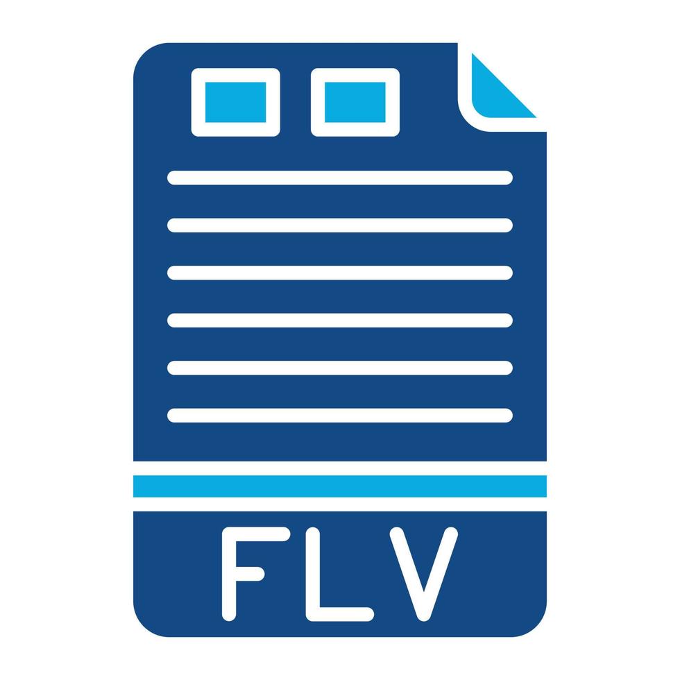 flv glifo icono de dos colores vector