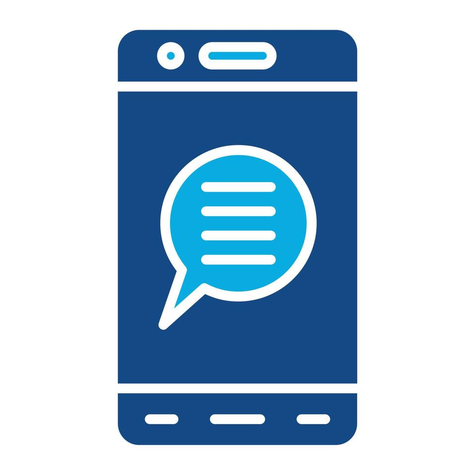 Mobile Chat Glyph Two Color Icon vector