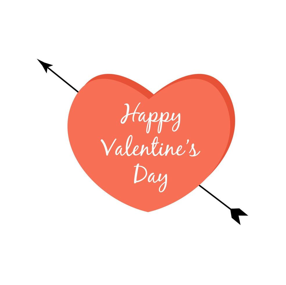 Linda tarjeta de San Valentín con corazones. Feliz día de San Valentín vector