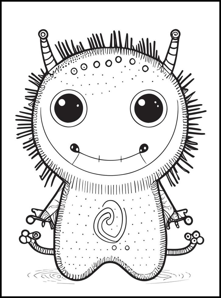 Monster Coloring Pages for Kids vector