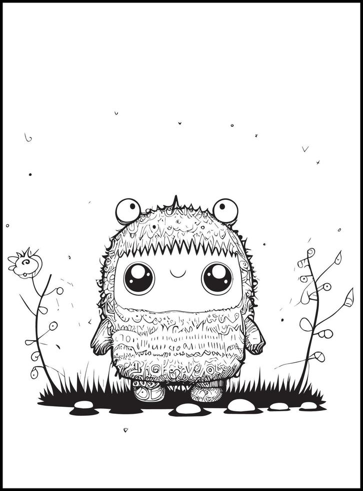 Monster Coloring Pages for Kids vector