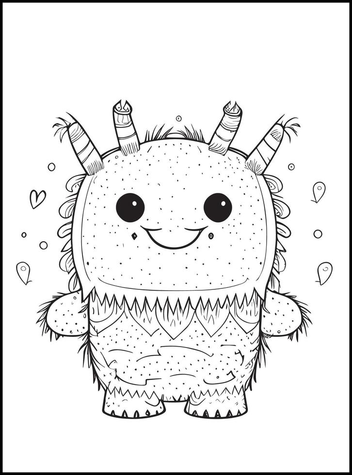 Monster Coloring Pages for Kids vector