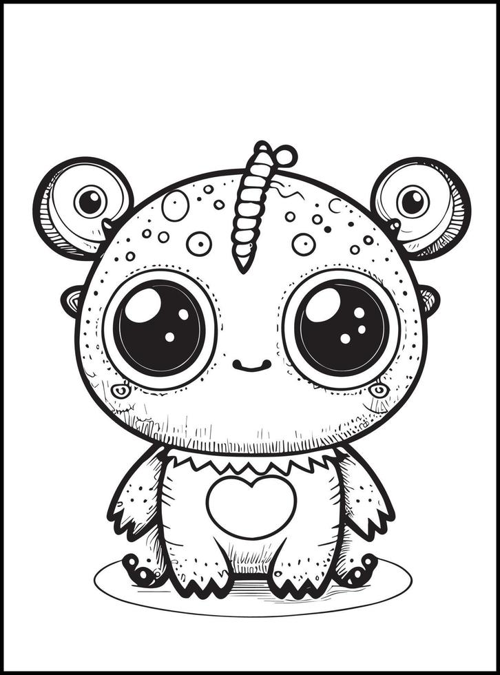 Monster Coloring Pages for Kids vector