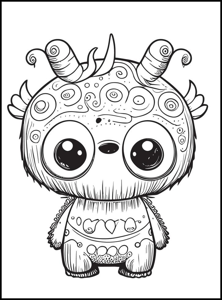 Monster Coloring Pages for Kids vector