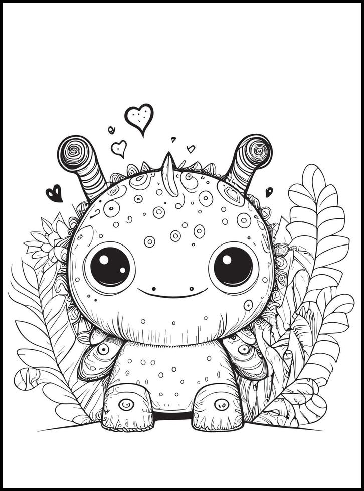 Monster Coloring Pages for Kids vector