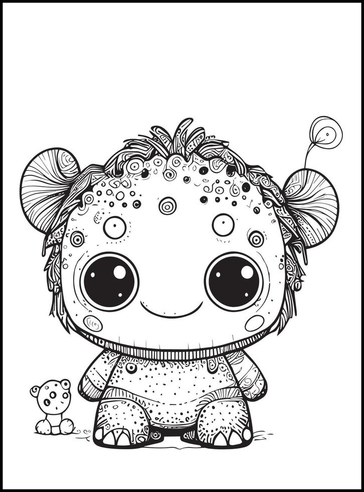 Monster Coloring Pages for Kids vector