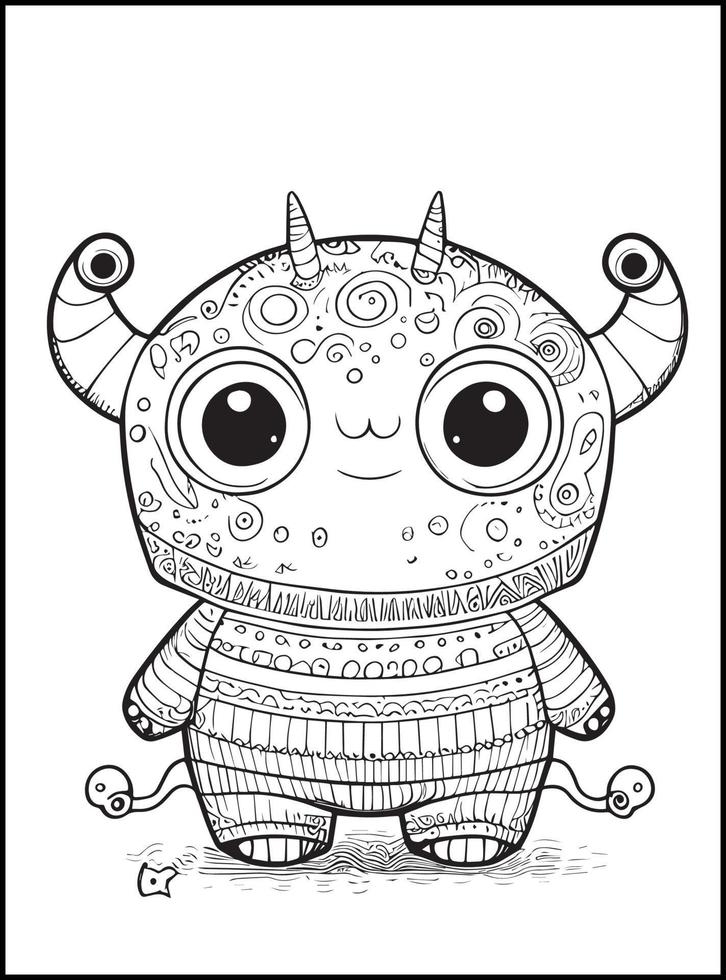 Monster Coloring Pages for Kids vector