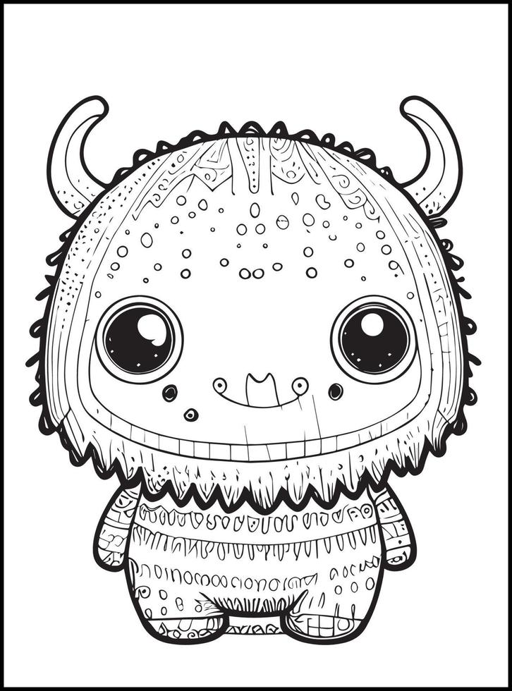 Monster Coloring Pages for Kids vector