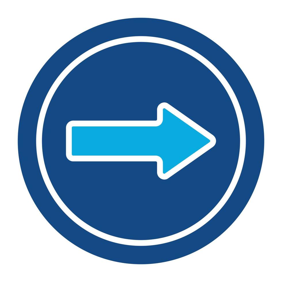 One Way Glyph Two Color Icon vector