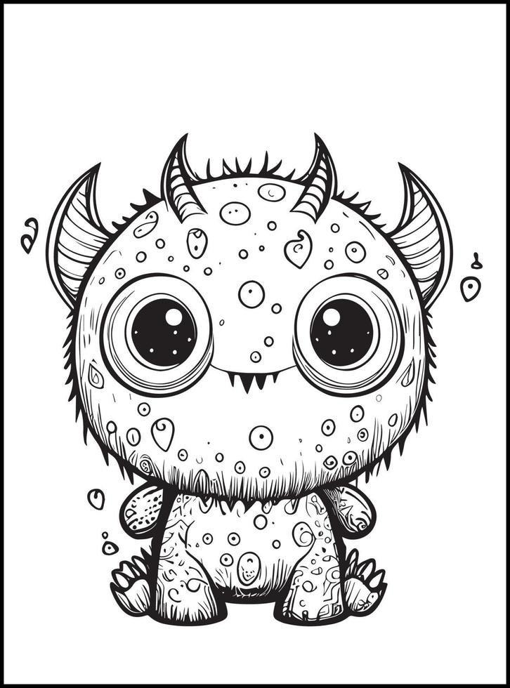 Monster Coloring Pages for Kids vector