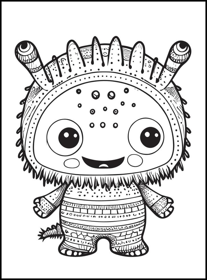 Monster Coloring Pages for Kids vector