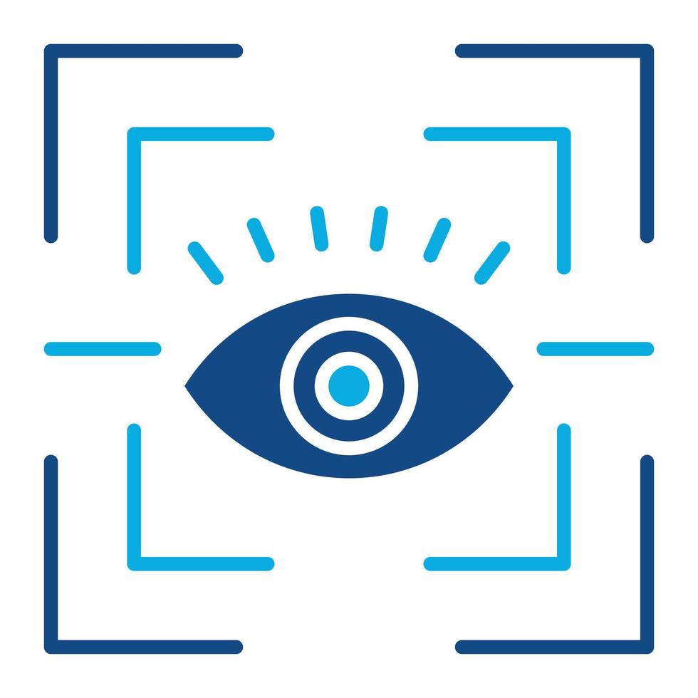 Eye Tracking Glyph Two Color Icon vector