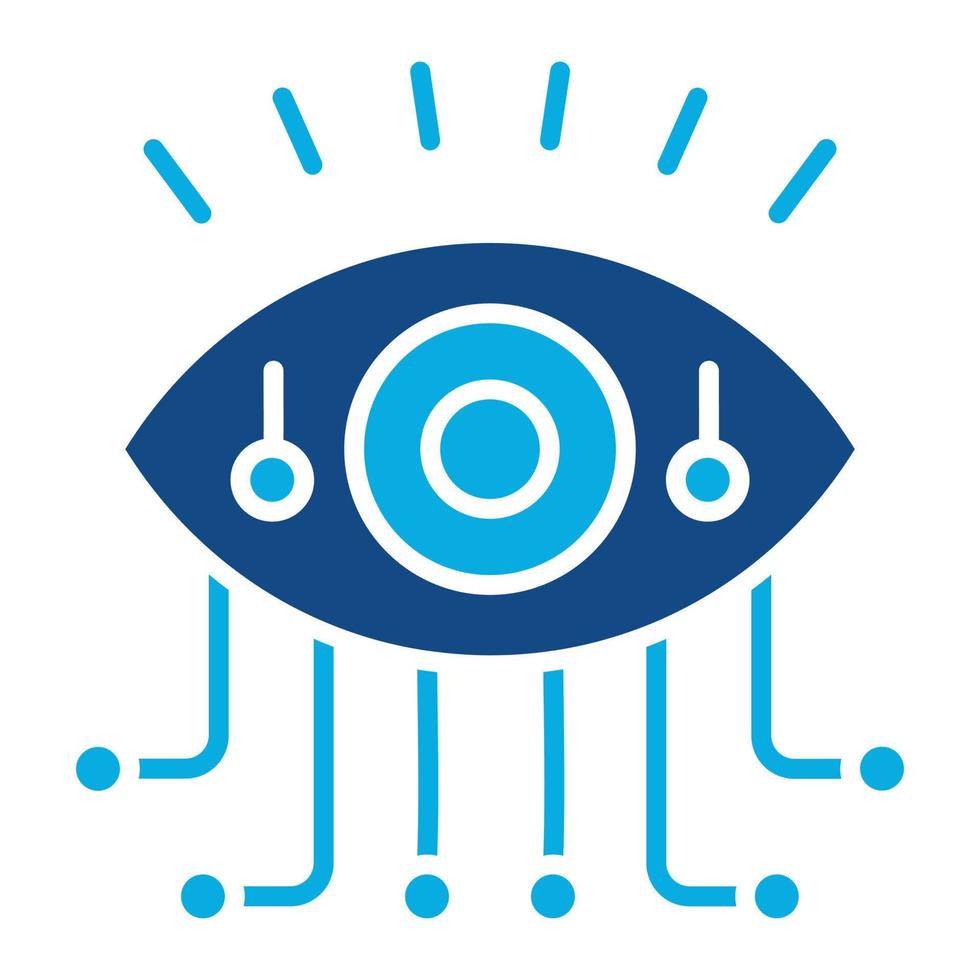 Bionic Eye Glyph Two Color Icon vector