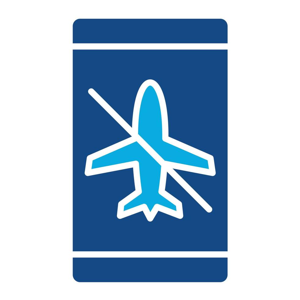 Airplane mode Inactive Glyph Two Color Icon vector
